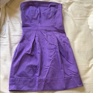 French Connection Purple Strapless Dress